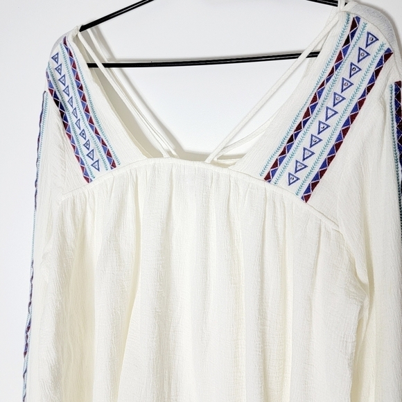 Shyanne 100% Cotton Embroidered Long Sleeves Women's Blouse Size S - Picture 9 of 9